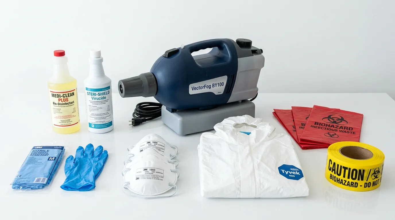 Professional biohazard remediation crew working in Sanibel